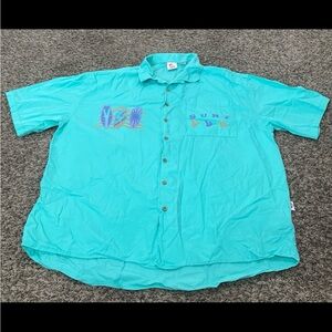 Quicksilver and Stranger Things surf Hawaiian button-down shirt men’s XL